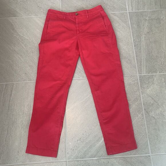 J Crew High Rise Girlfriend Chin Pants Womens Size 2 Red Style - Picture 1 of 5